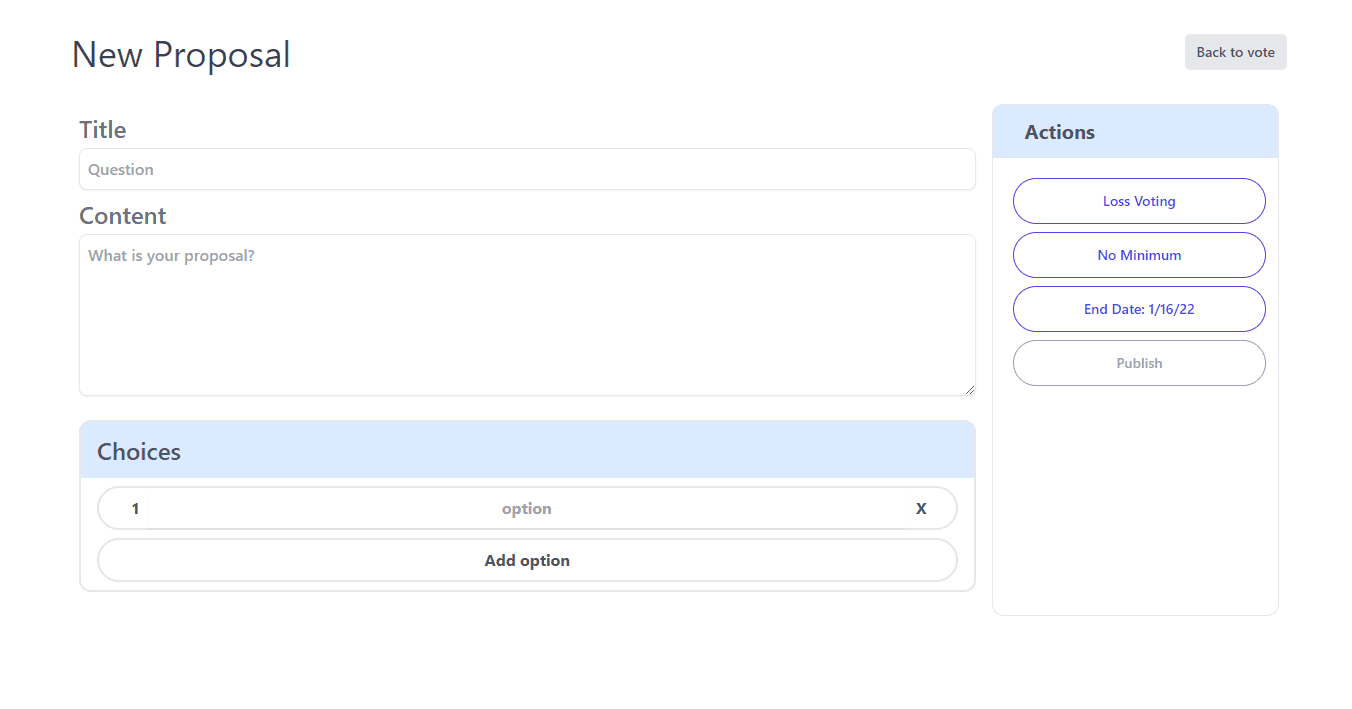 ABCDAO proposal voting interface
